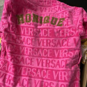 Authentic Versace Pink Woman’s Robe Customized On Back